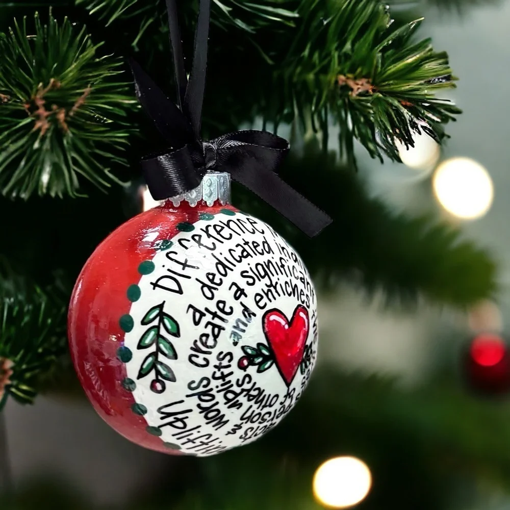 Difference Maker Christmas Ornament, Hand-Painted Acrylic Holiday Gift, Handmade